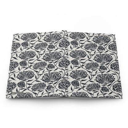 Monochrome Floral Petals  | Hardcover Journal - Durable Quality Notebook