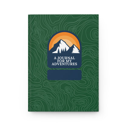 A Journal for My Adventures - Mountain Peaks Green - Live Fully | Premium | Hardcover Journal Matte