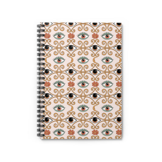 Boho Chic Moonlit Eye & Fleur  | Spiral Bound Journal