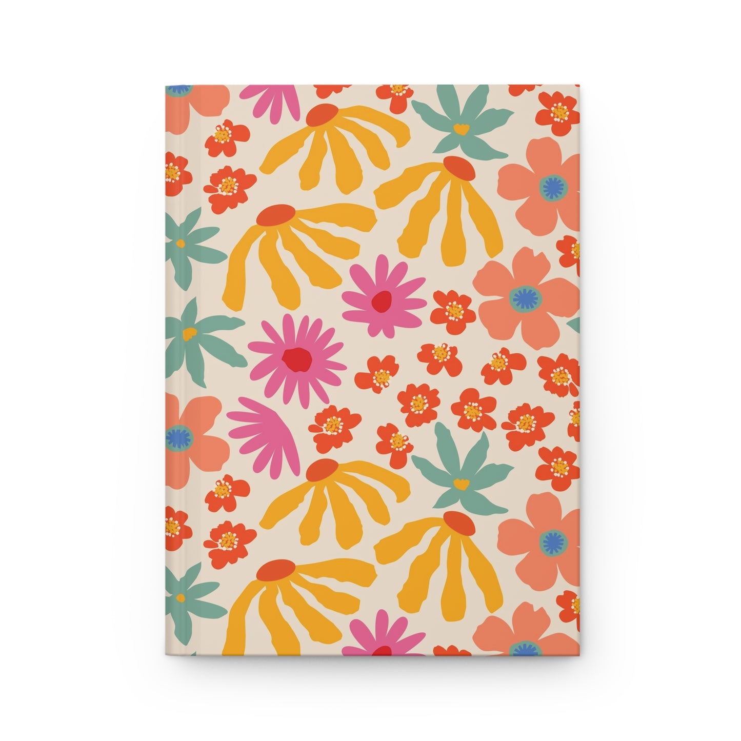 Retro Neon Bloom | Premium | Hardcover Journal Matte