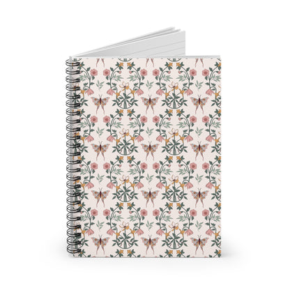 Boho Chic Fluttering Butterfly Blooms | Spiral Bound Journal