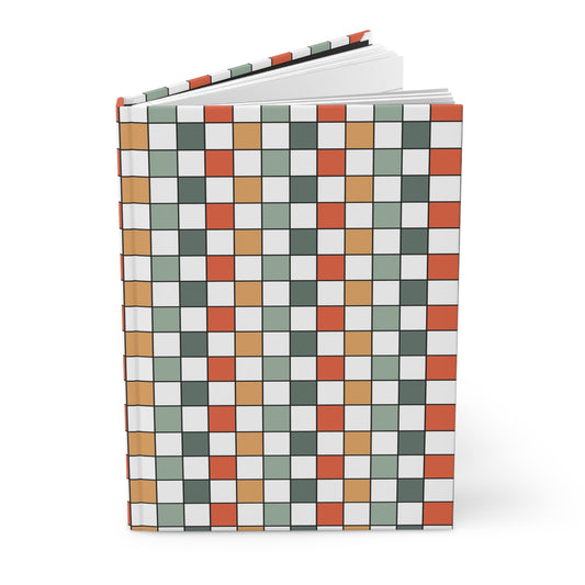 Boho Chic Kaleido Check Patterns | Premium | Hardcover Journal Matte