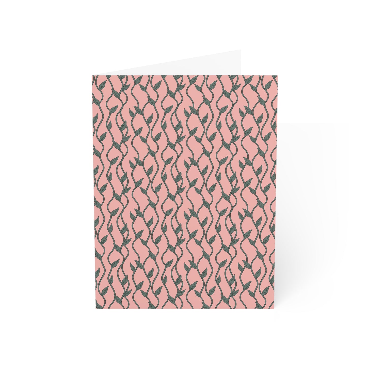 Pink Boho Chic Floral Vines Greeting Cards Set - 10pc