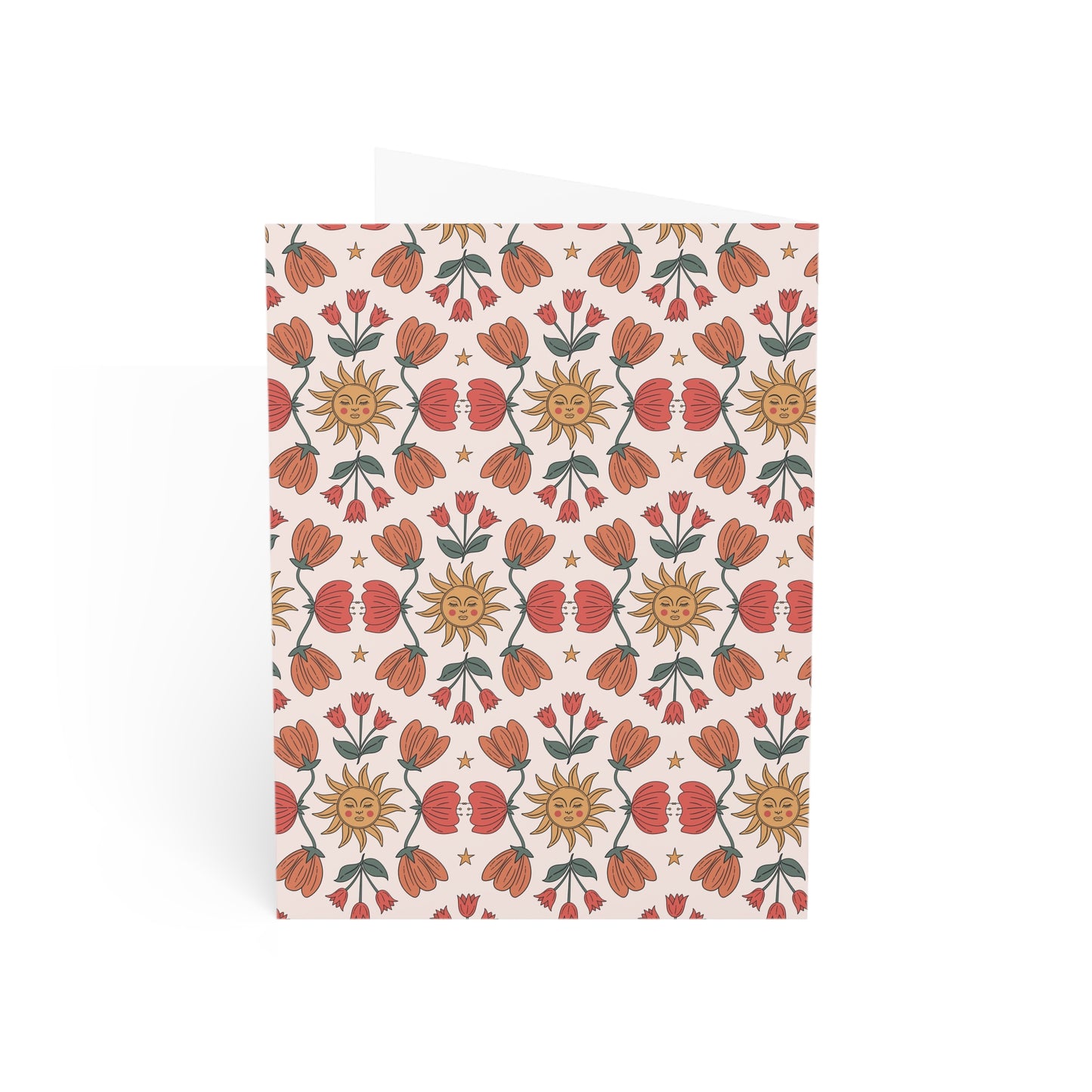 Boho Chick Sunlight in the Garden Pattern Greeting Cards Set - 10pc