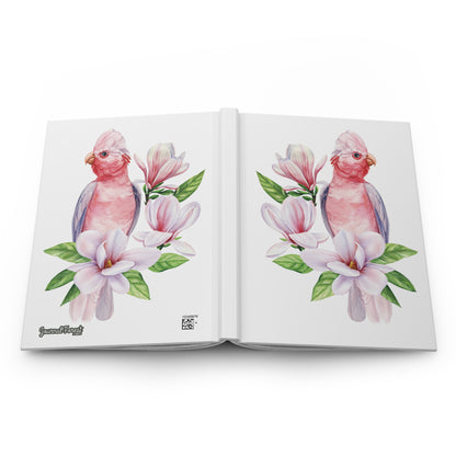 Blush Parrot & Magnolia | Premium | Hardcover Journal - Durable Quality Notebook