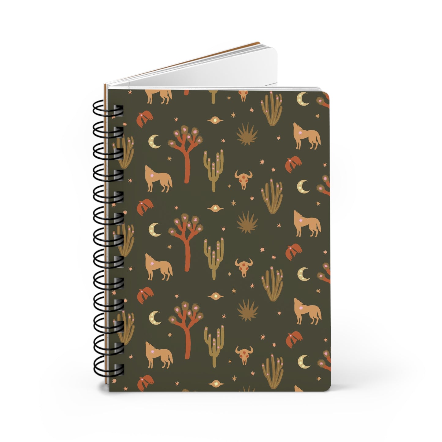 Coyote Moon and Cactus Desert Night  | Spiral Bound Journal | Made In The USA