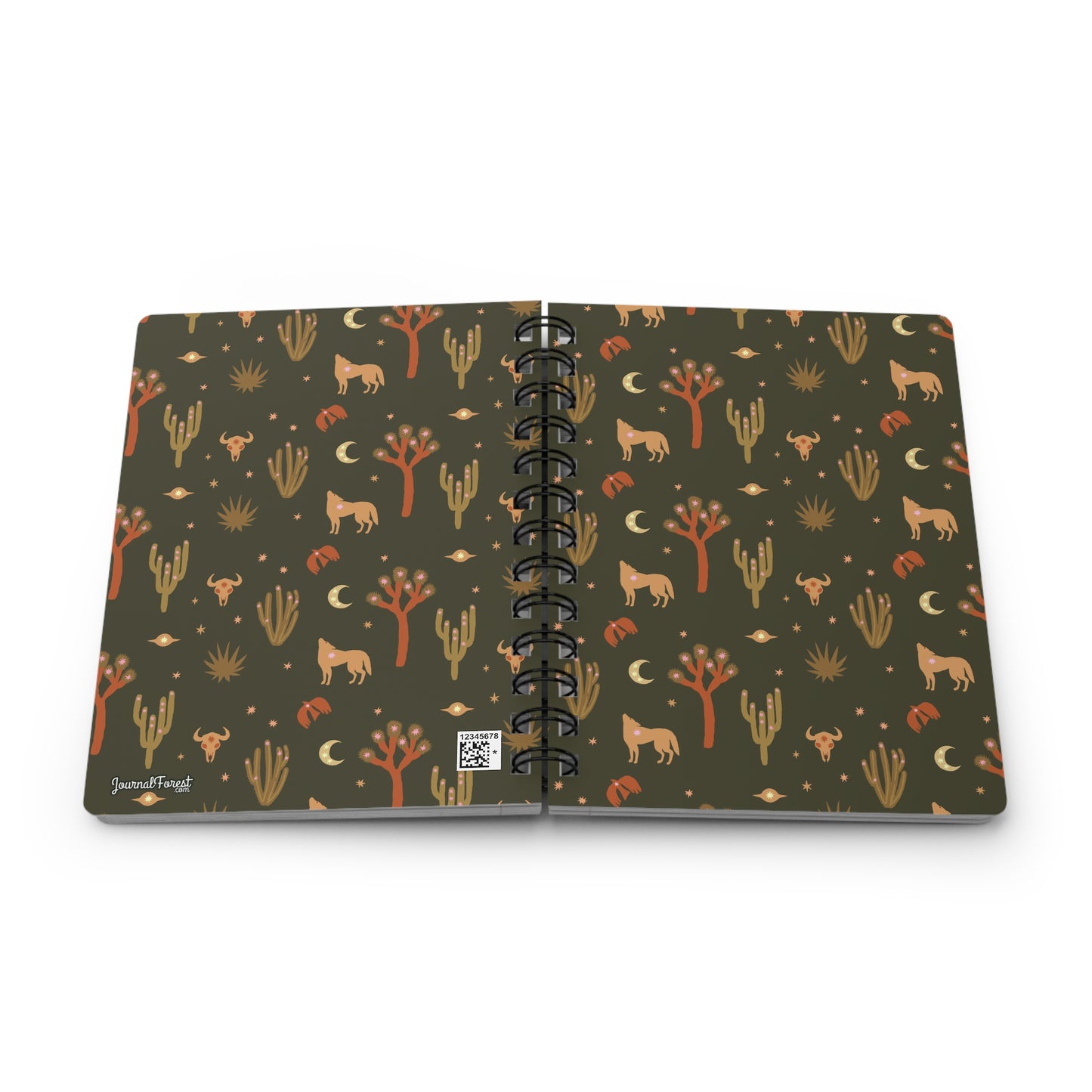 Coyote Moon and Cactus Desert Night  | Spiral Bound Journal | Made In The USA