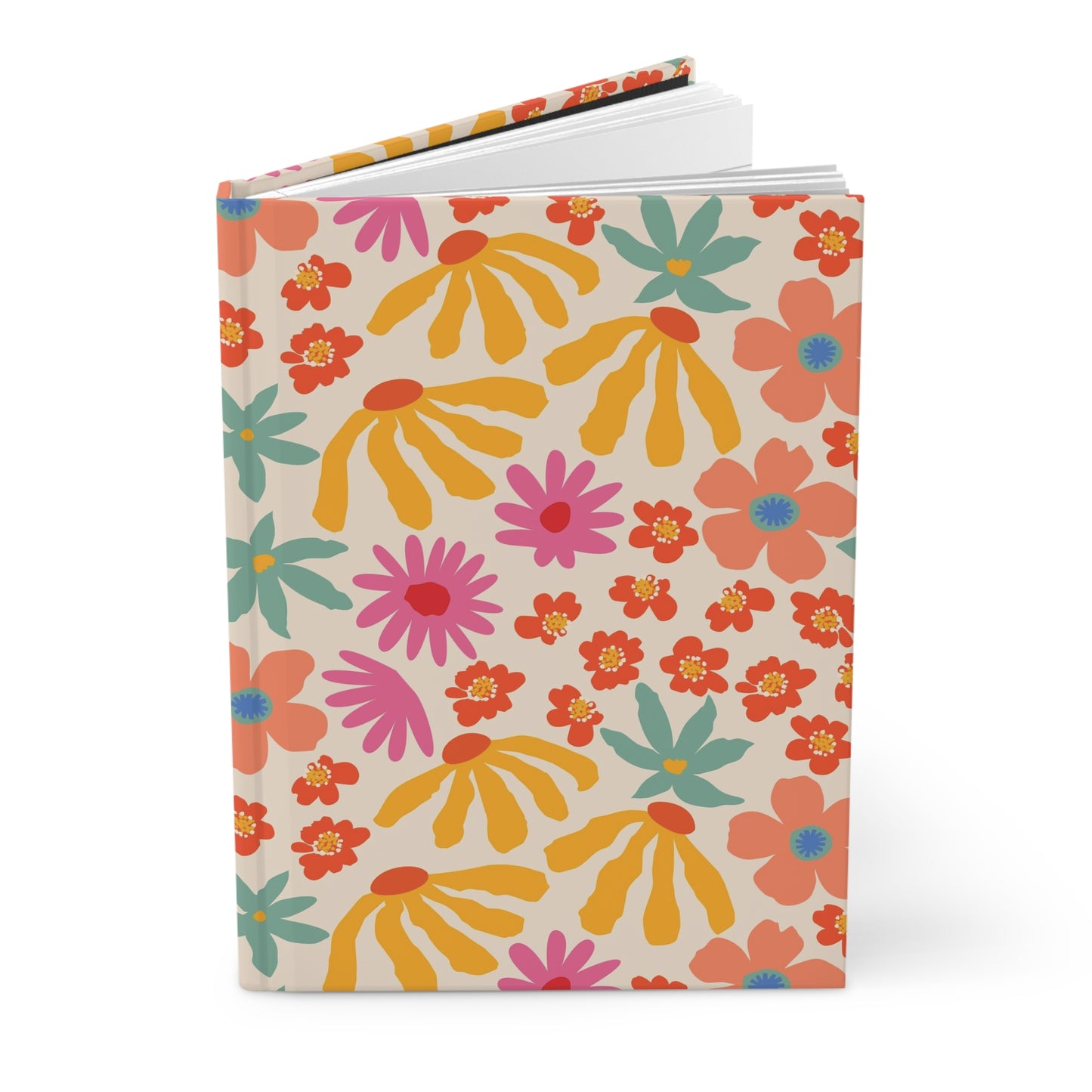 Retro Neon Bloom | Premium | Hardcover Journal Matte