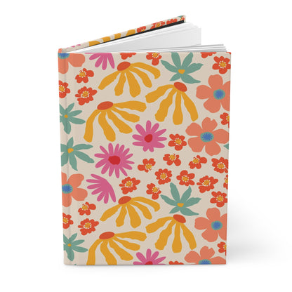 Retro Neon Bloom | Premium | Hardcover Journal Matte