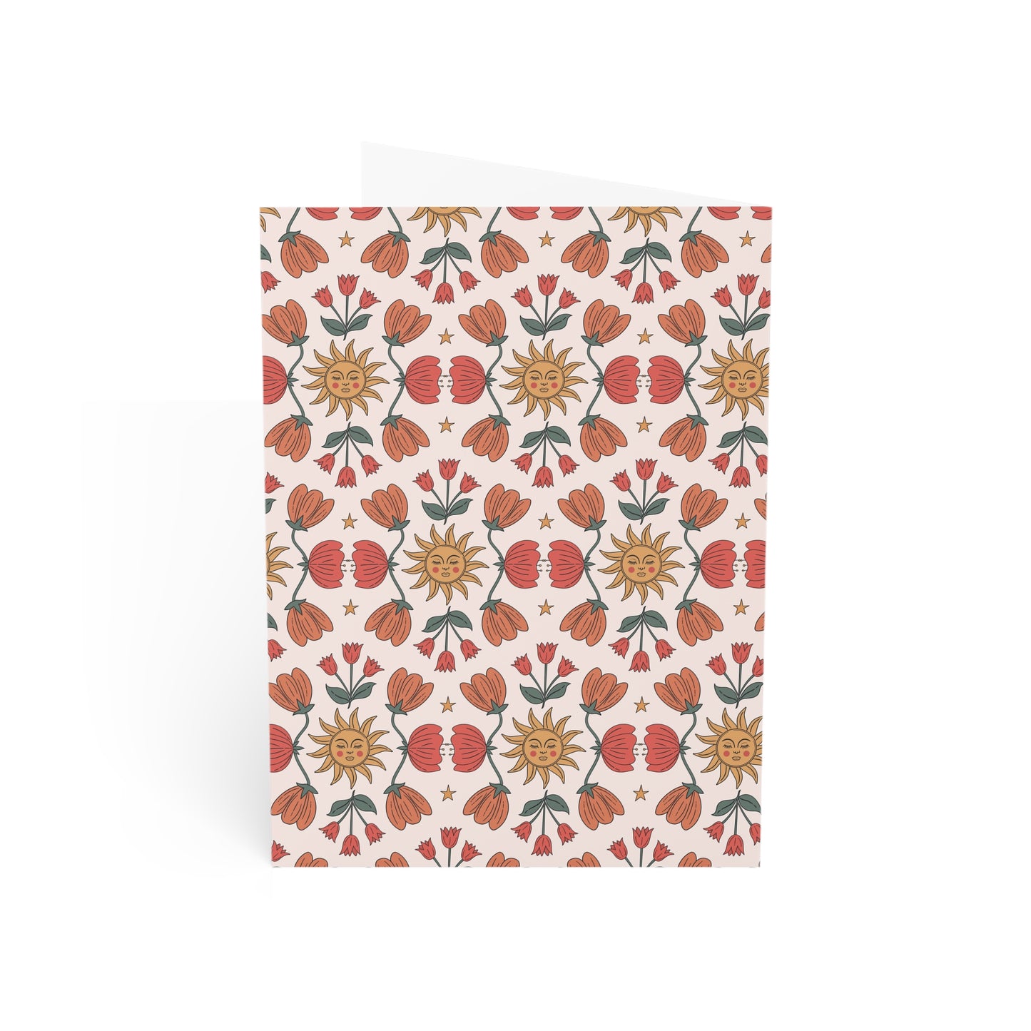 Boho Chick Sunlight in the Garden Pattern Greeting Cards Set - 10pc