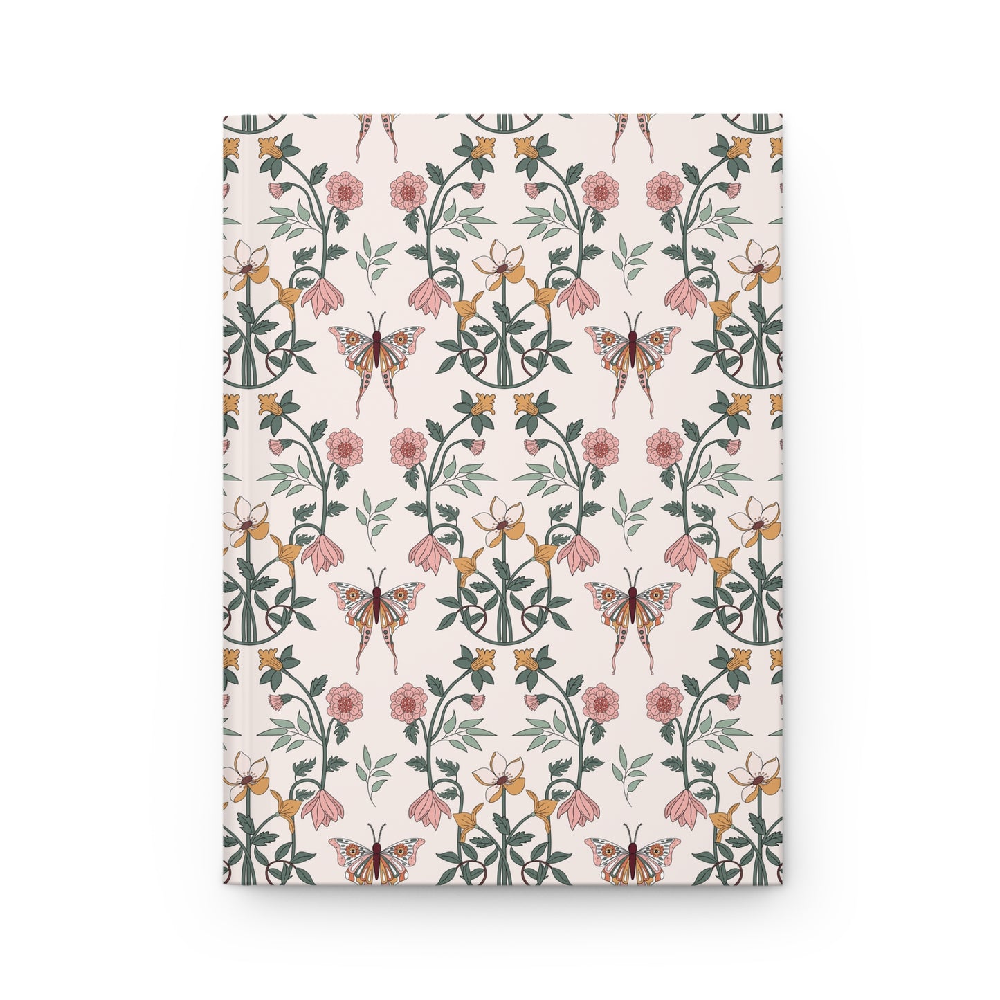 Boho Chic Fluttering Butterfly Blooms | Premium | Hardcover Journal Matte