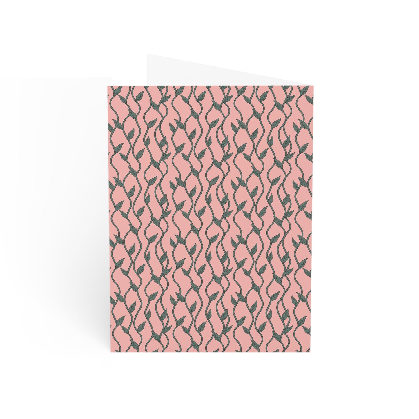 Pink Boho Chic Floral Vines Greeting Cards Set - 10pc