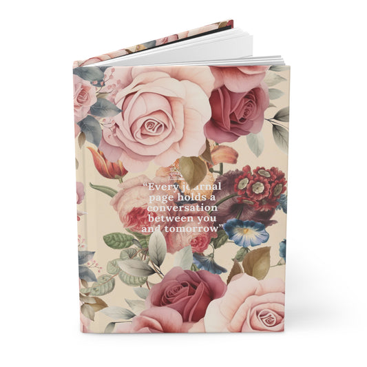 Conversations with Tomorrow Quote Vintage Floral | Premium | Hardcover Journal Matte