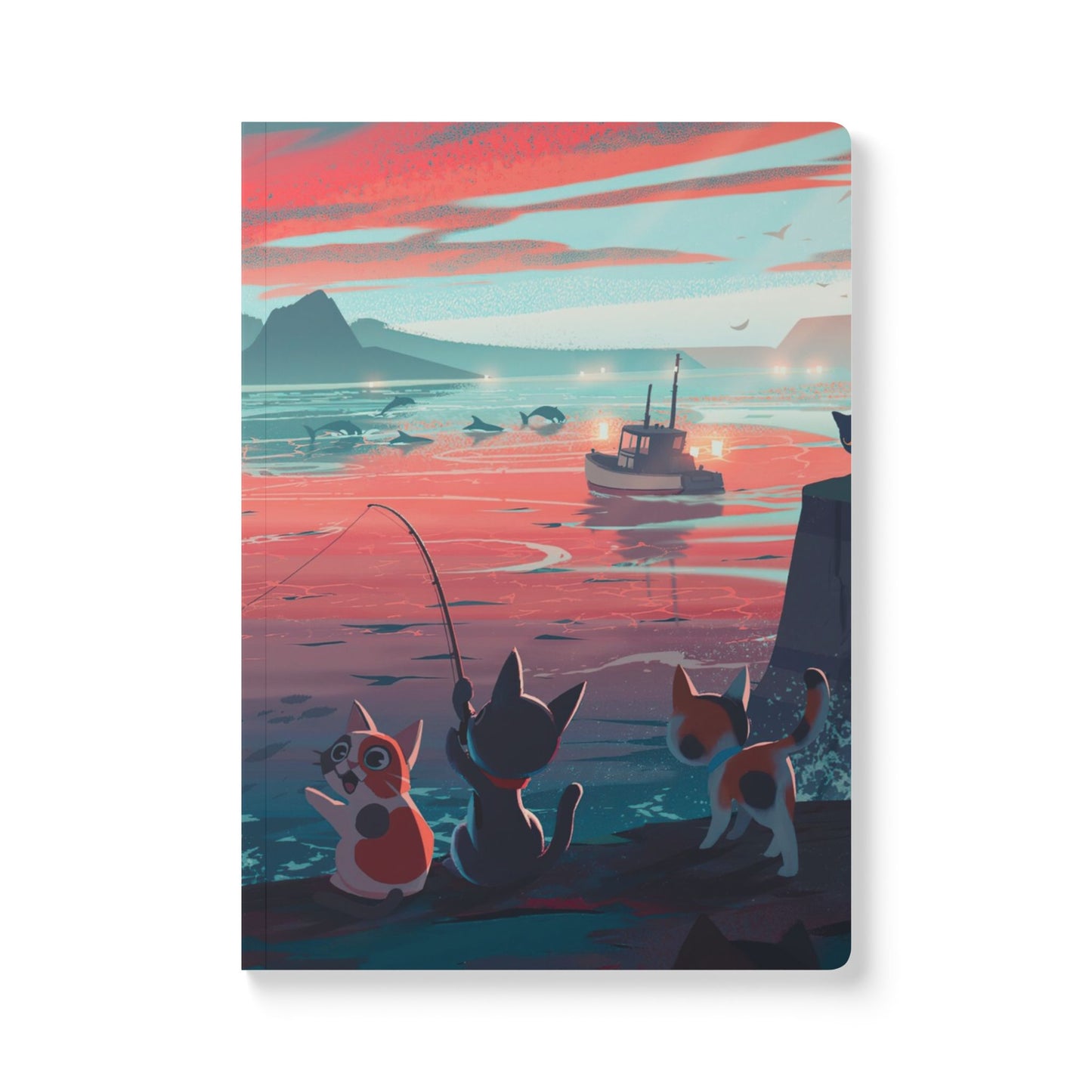 Anime Dreams: Cats & Tranquil Waters | Softcover Premium Journal Notebook