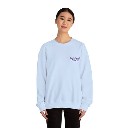 Notebook Nerd Embroidered Crewneck Sweatshirt – Perfect Journaling Apparel for Writers