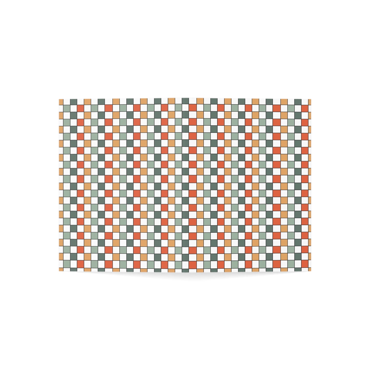 Boho Chic Rainbow Checkered Pattern Greeting Cards Set - 10pc