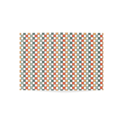 Boho Chic Rainbow Checkered Pattern Greeting Cards Set - 10pc