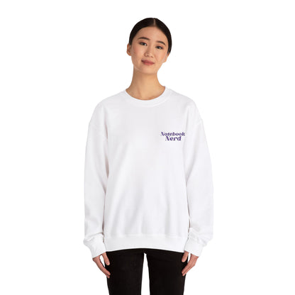 Notebook Nerd Embroidered Crewneck Sweatshirt – Perfect Journaling Apparel for Writers