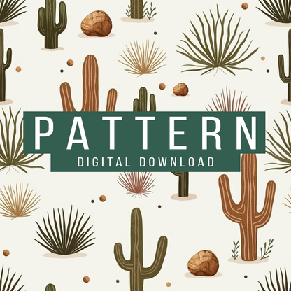 Desert Cactus Browns Pattern | Crafts & Prints | Digital Download