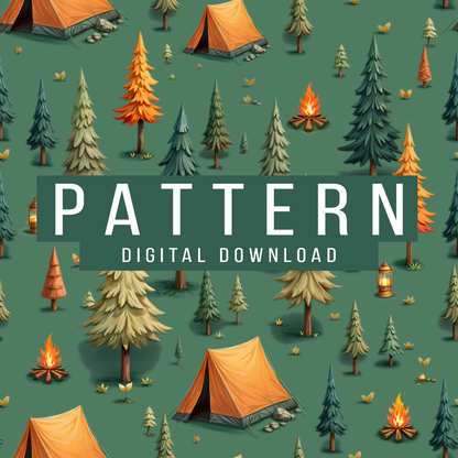 Camping Trip Adventure Pattern | Crafts & Prints | Digital Download