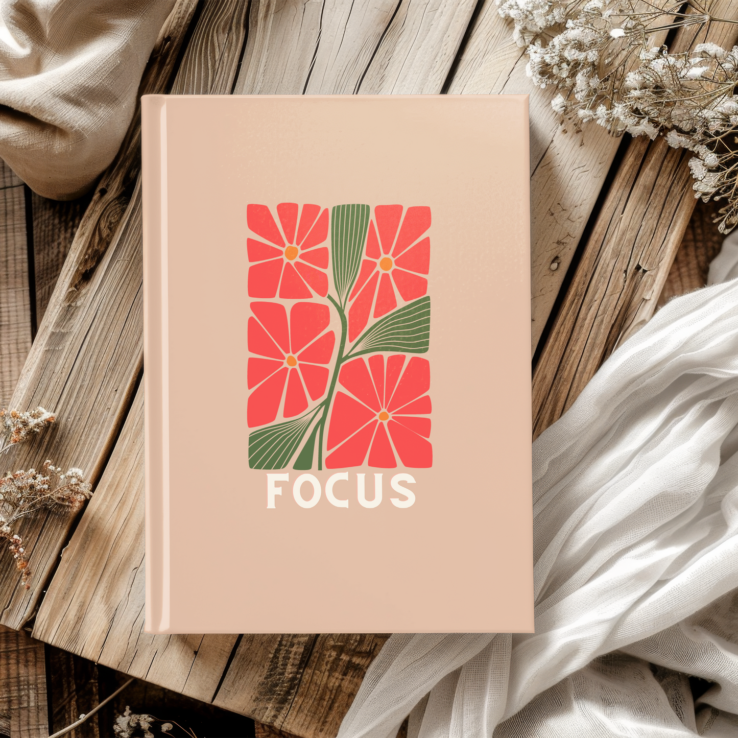 Focus Collection - Orange Flower Bouquet | Premium | Hardcover Journal Matte