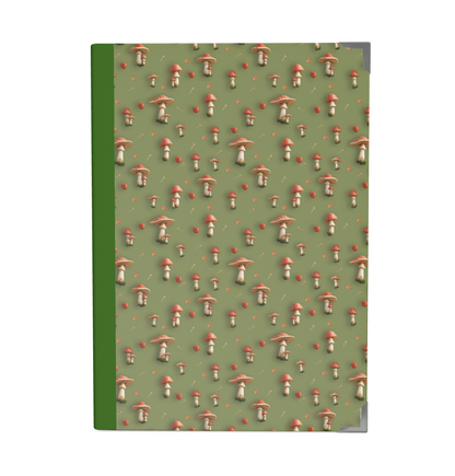 Mushroom Garden Pattern | Luxury Planner 2025 with Italian Book Blocks